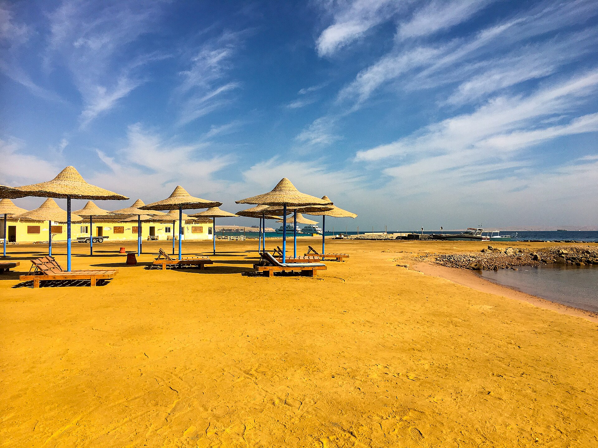 Kväll vid Röda havet i Hurghada